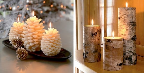 Candle Shape Pine Christmas Decor Ideas