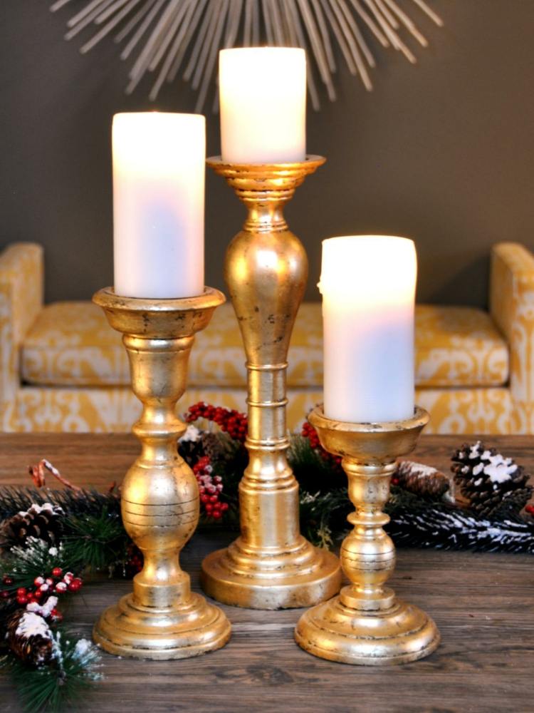 ljusstake tinker guld dekorera jul