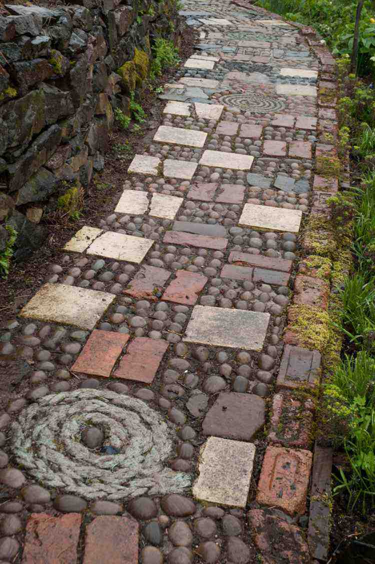 sten-mosaik-mix-grus-flod sten-bäck sten-trädgård väg-behållande vägg-sten