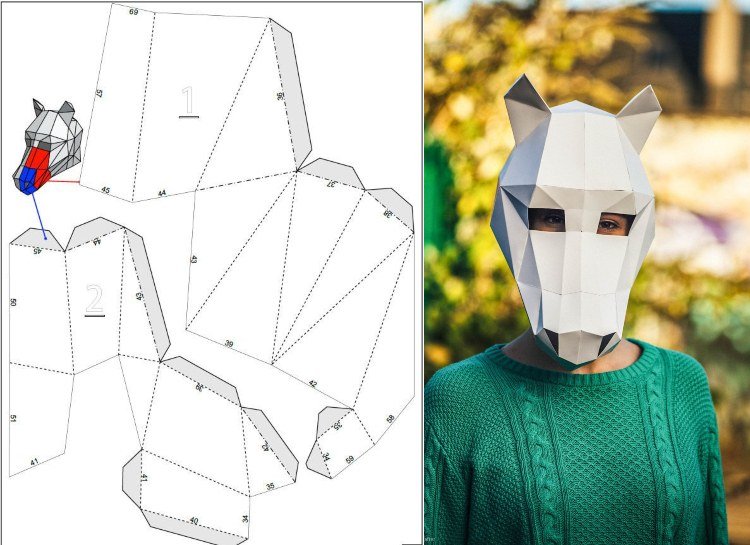 Hästmask som gör origami -pappersvikningsinstruktioner