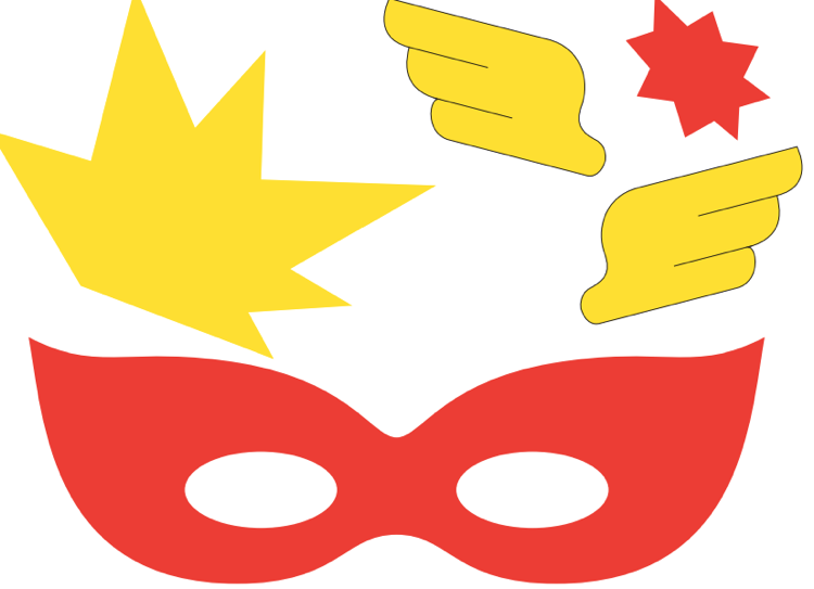 Superhjälte masker tinker mall för att klippa och skriva ut Flash
