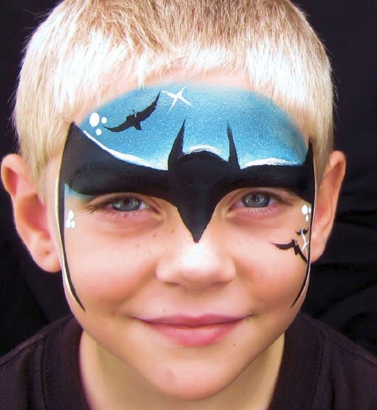 enkla idéer ansiktsmålning karneval bat batman