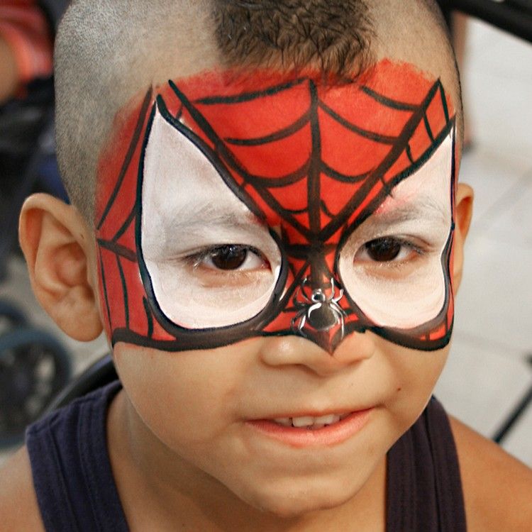 barn sminkar karneval spiderman mask färg