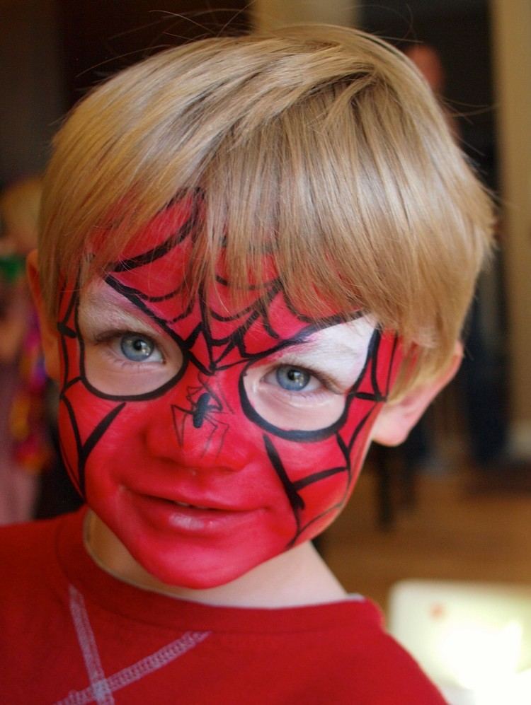 ansiktsmålning idéer karneval spiderman pojke