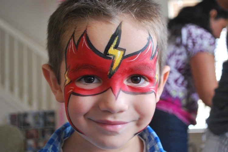 superhjälte smink karneval idéer flash-pojken