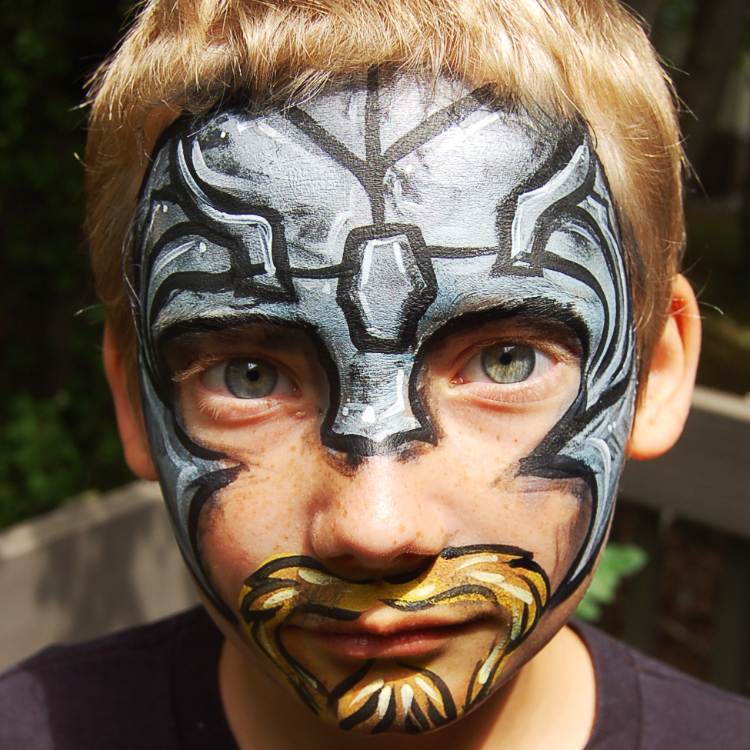 barn make-up karneval pojkar thor ror skägg