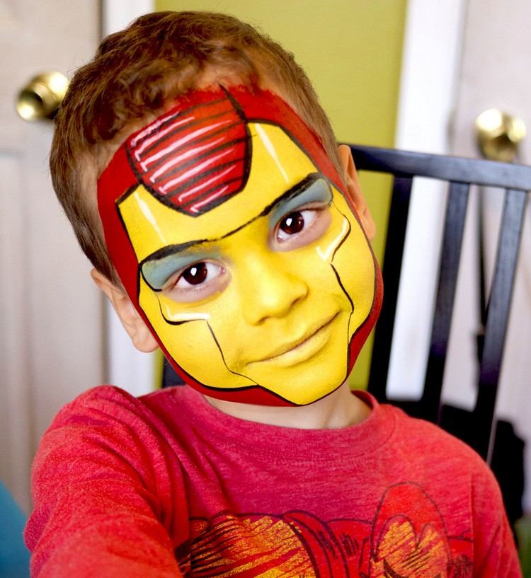 iron man ansiktsmålning idé pojkar mask smink