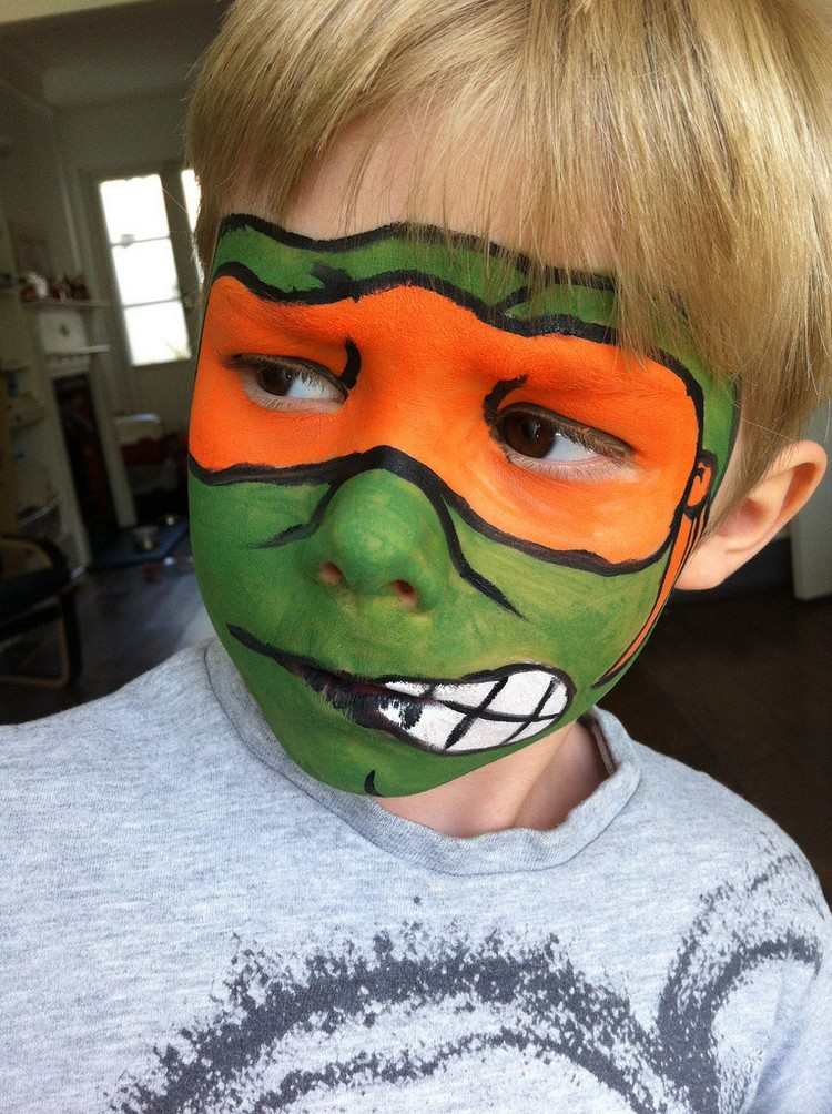 ninja sköldpaddor utgör karneval pojkar michelangelo