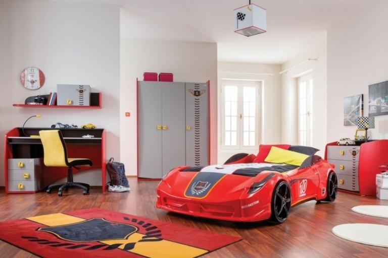 Crib-baby room-car-boy-Ferrari
