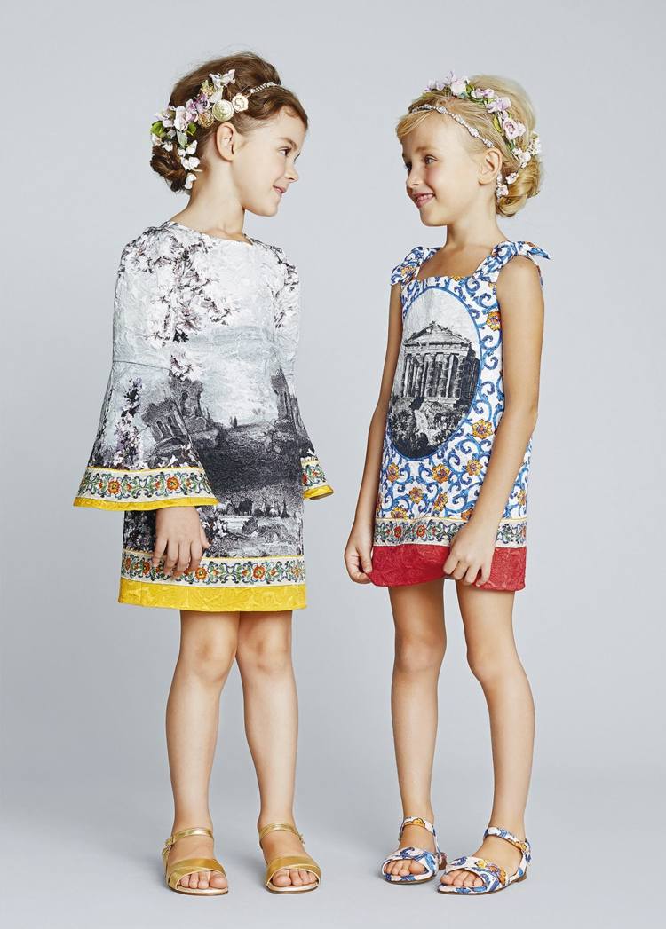 Barnmode-tjejer-klänning-tryck-modernt-snyggt