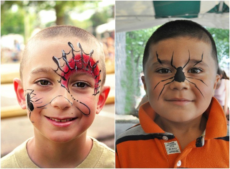 ansiktsmålning pojkar motiv spindel