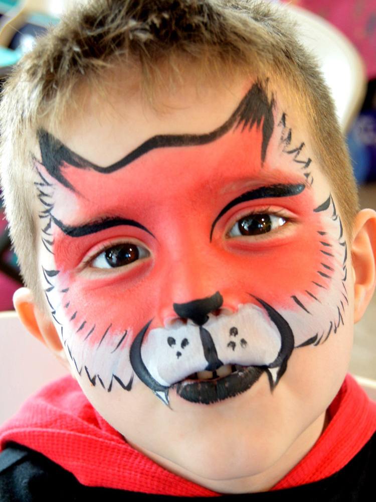 ansiktsmålning pojkar motiv räv djur