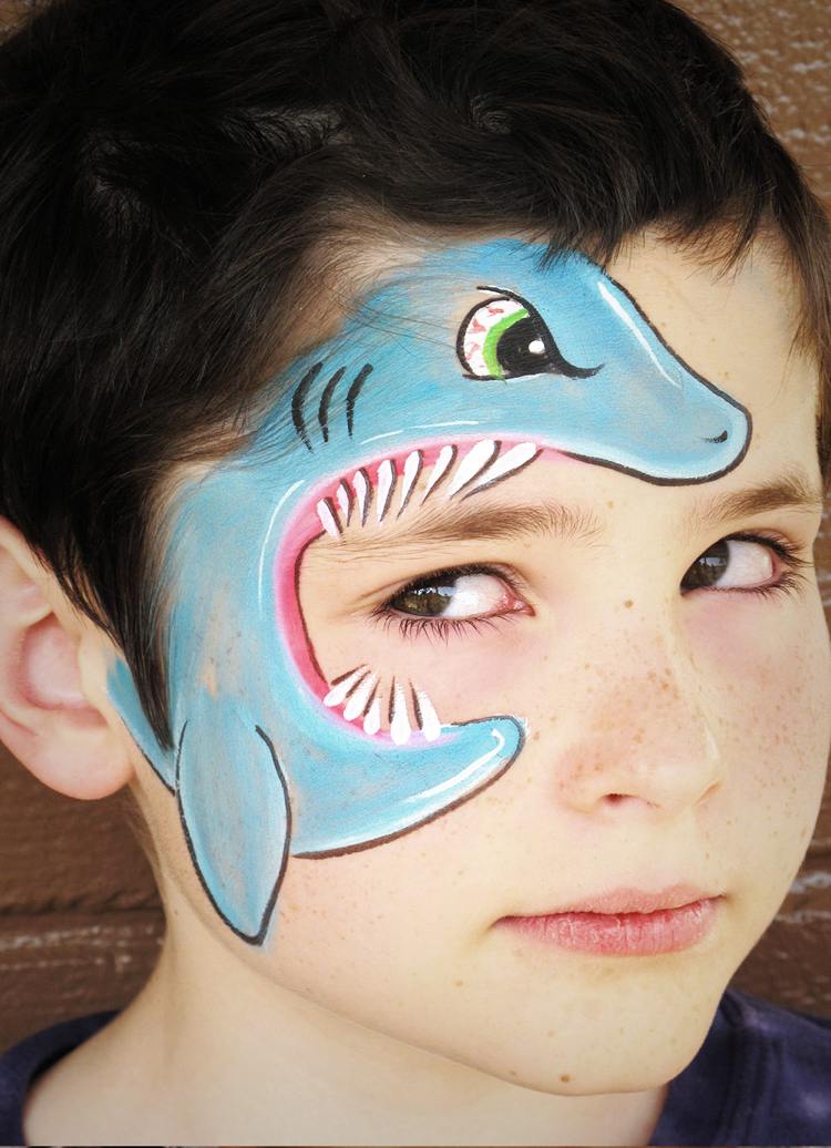 ansiktsmålning pojkar motiv haj öga
