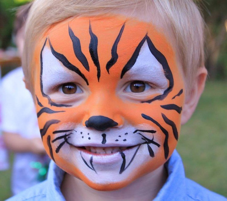 ansiktsmålning pojkar motiv tiger smink