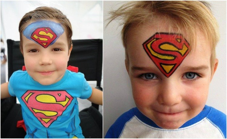 ansiktsmålning pojkar motiv superman