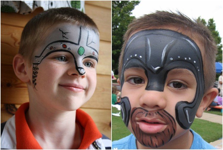 ansiktsmålning pojkar motiv riddare