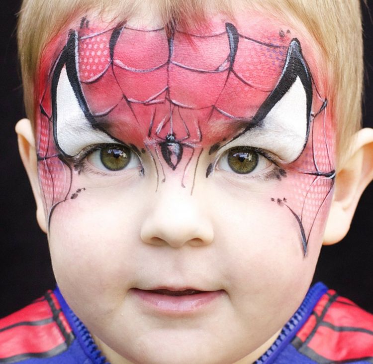 spiderman panna ögon pojke hjälte make up