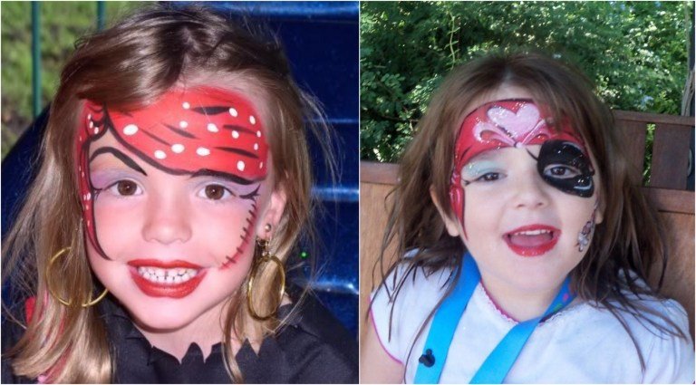 ansiktsmålning pirat brud idéer för små flickor
