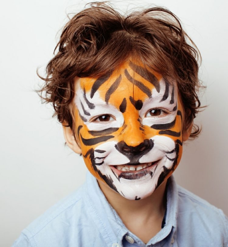 halloween ansiktsmask make up kids tiger