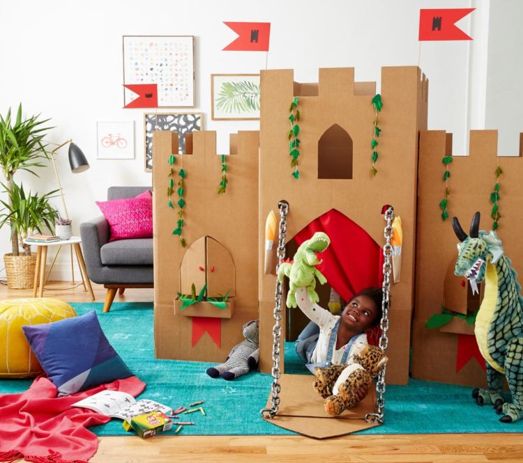 barnspel hantverksidéer kartong bygg ditt eget slott