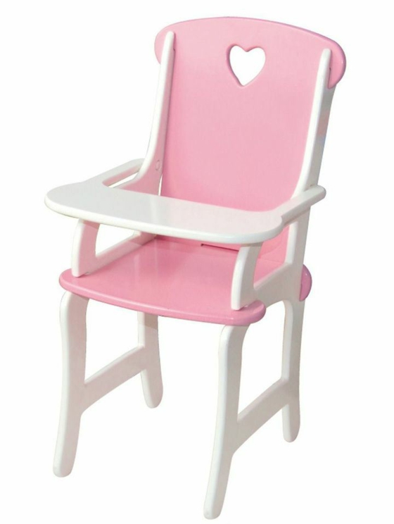 Barnstol-av-trä-i-rosa-och-vitt-för-tjejer