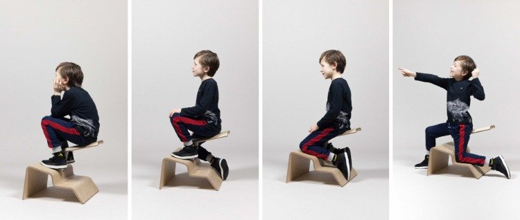 olika hållningar och sittpositioner tack vare barnstolens design för klassrum