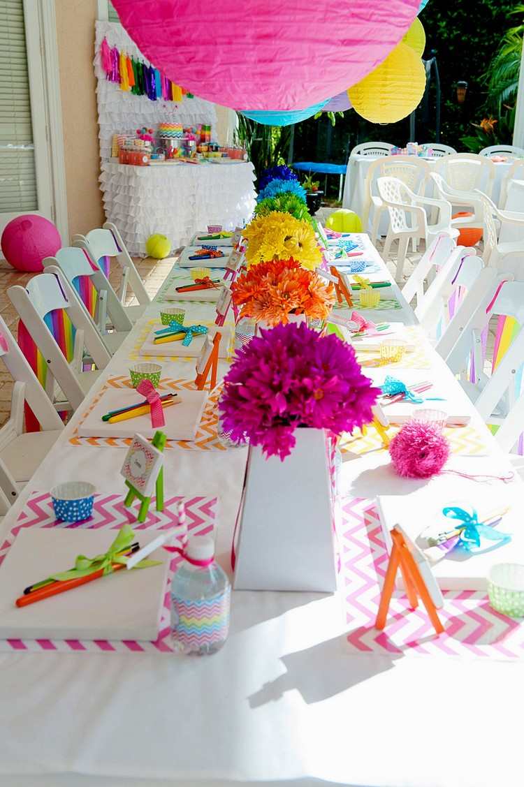 färgglada idéer barnbord bröllop glada färger