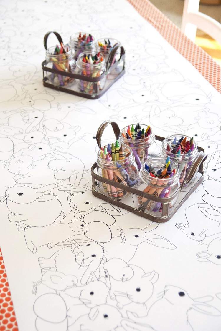 stor målarbild kanin crayola barnbord bröllop