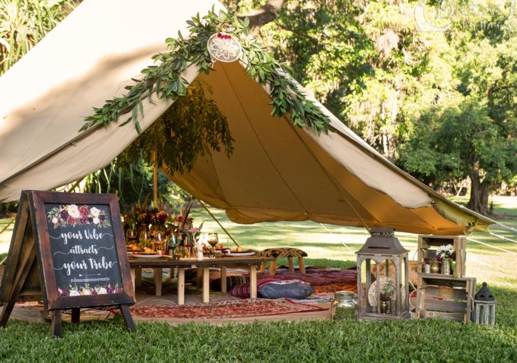 barn tält trädgård glamping lykta idéer