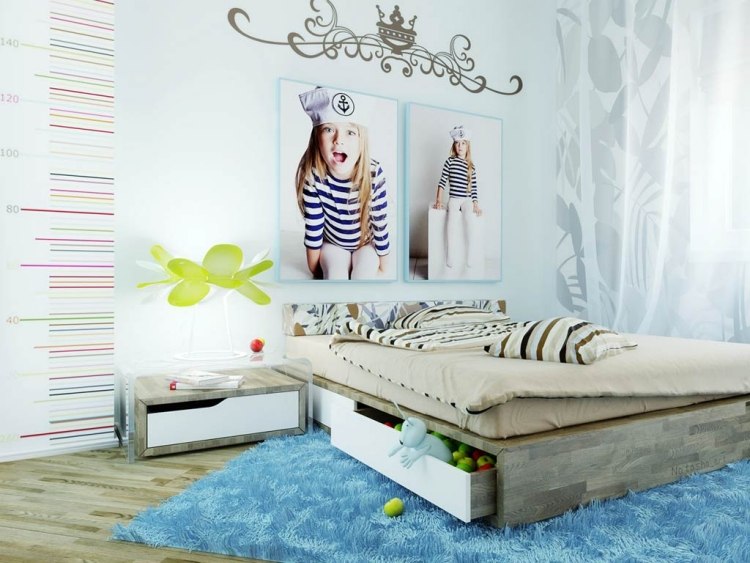 barnrum-dekoration-gör-själv-tjej-rum-blå-tonåring-foto-fototapet