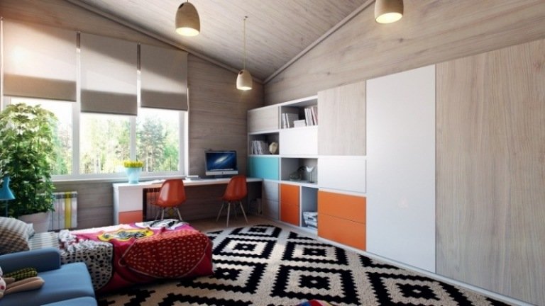 moderna-barn-rum-för-pojkar-2015-färger-idéer-svart-vit-mattor