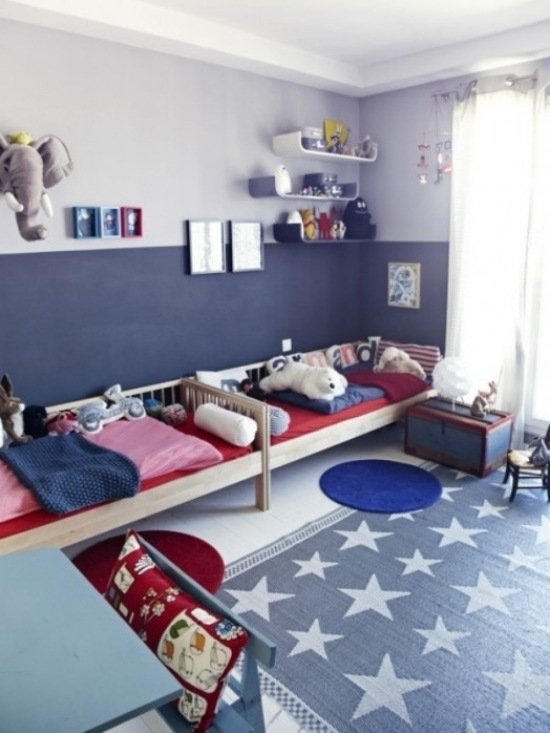 barnrum för två designidéer för möblering av stjärnor