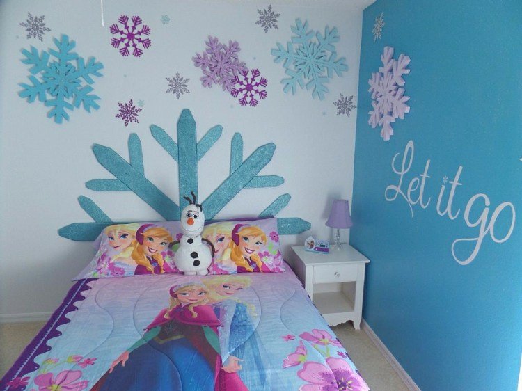 barnrum-design-snöflingor-barnsäng-tema-sängkläder-frysta