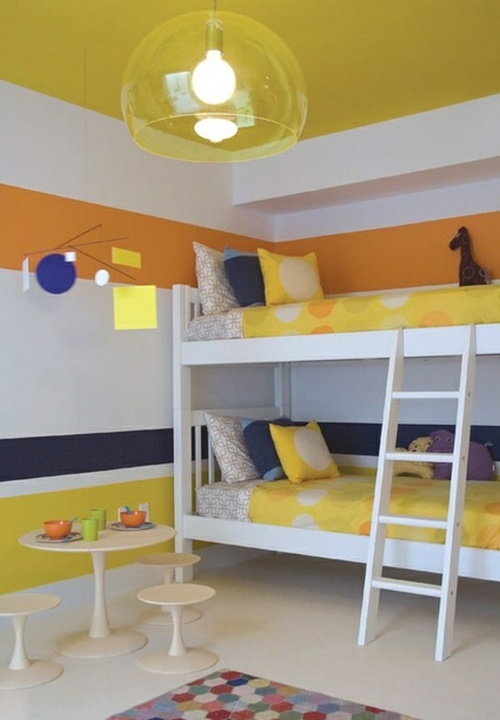 Barnrums väggdesignfärger gul