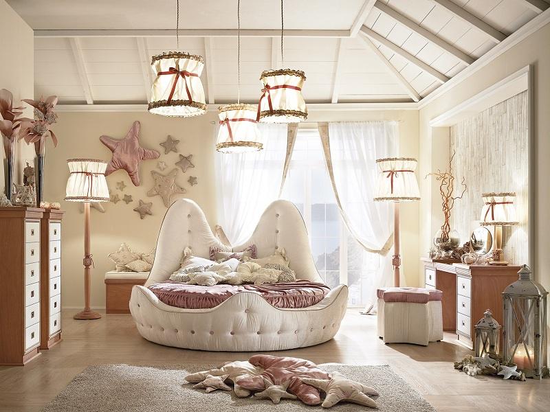 Shell säng barnkammare flicka rosa färg interiör idéer
