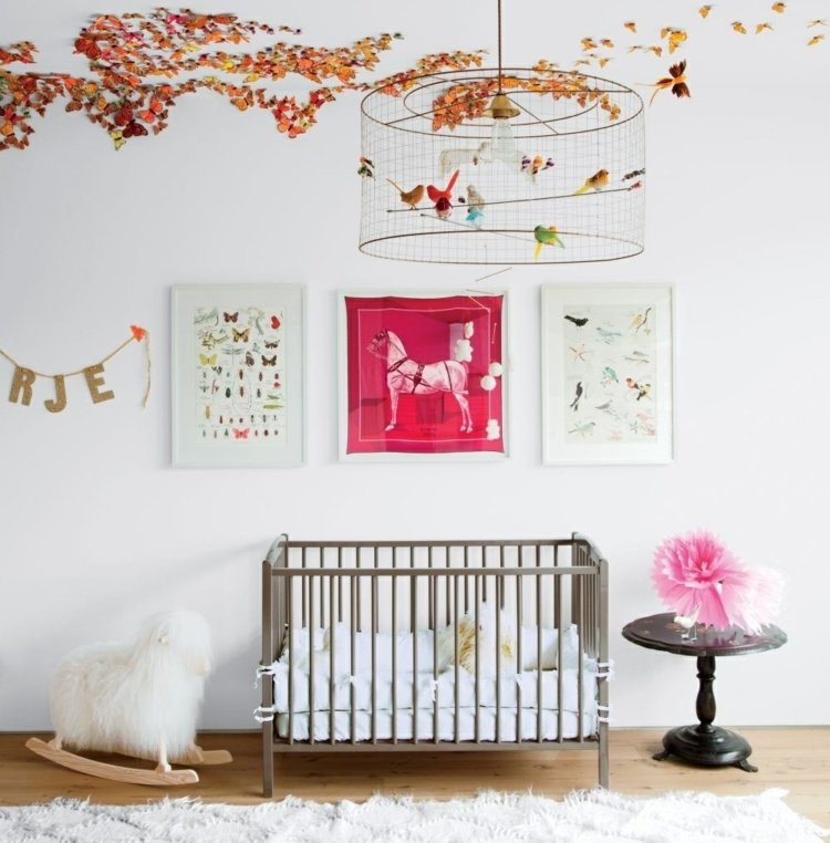 Barnrum-skandinavisk stil-väggdesign-bilder-babysäng