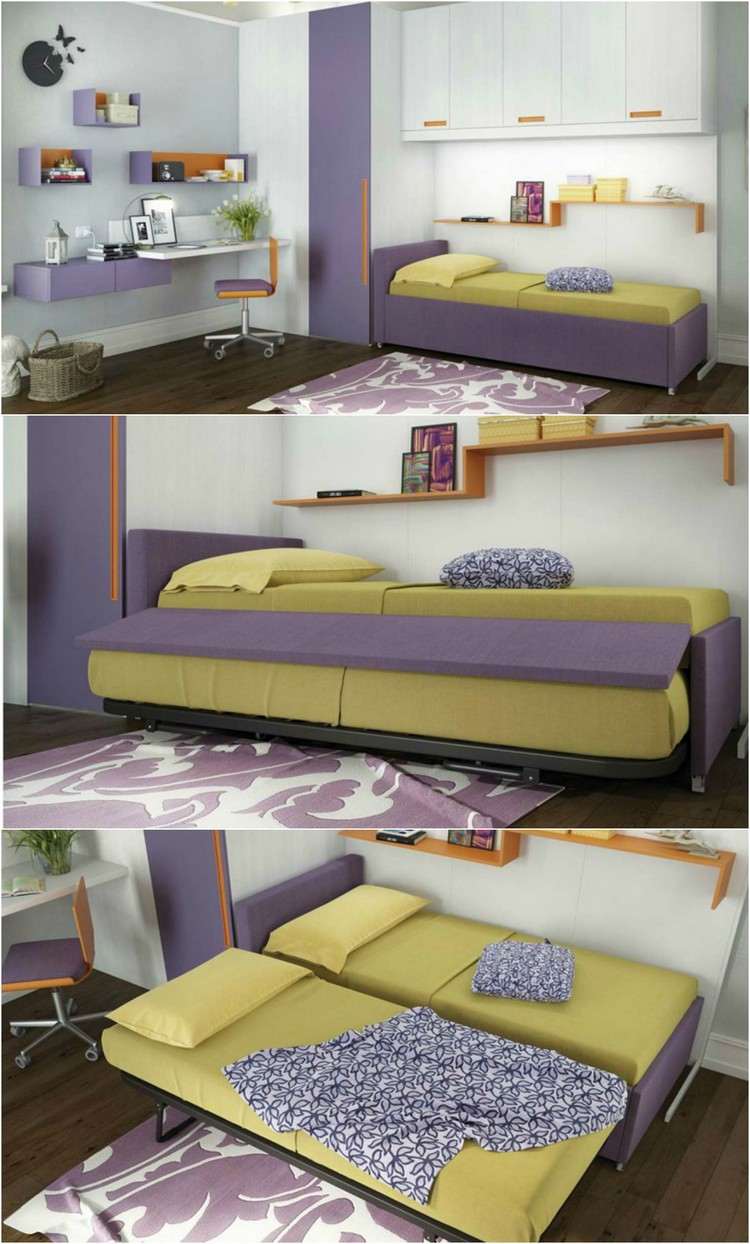 barnrum-ungdomsrum-möbler-idéer-lila-gul-utdragbar-säng-946