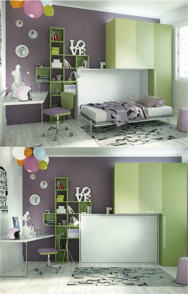 barnrum-ungdomsrum-möbler-hopfällbar-säng-gröna-möbler-lila-väggfärg-957