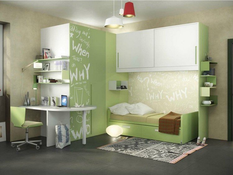 barnrum-ungdomsrum-möbler-pojke-enkelsäng-lagringsutrymme-grönt-vitt-949