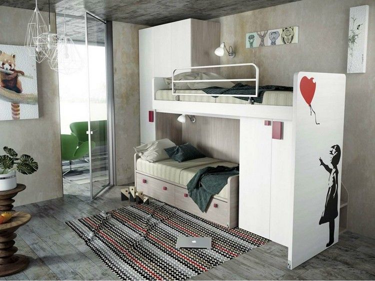 barnrum-ungdomsrum-möbler-loft säng-garderob-pojke-vitt-trä-950