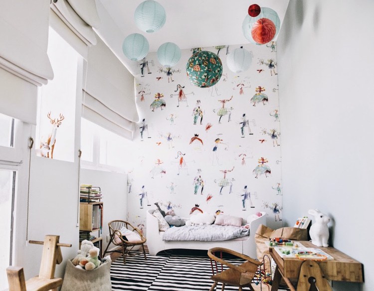 Barnrumsmöbler och dekoration-tapeter-vit-skandinaviskt trä