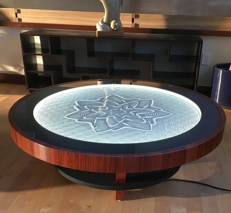 Massivt trä soffbordsmönster-sand-kinetisk-teknik-original