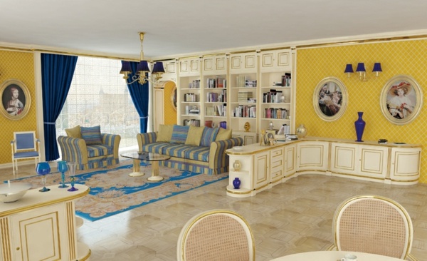 Klassisk-möbel-design-Turati-Cugini-blå-gul-inredning