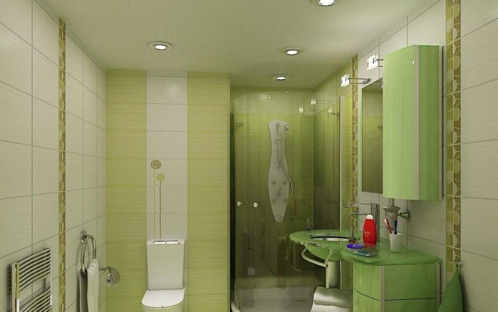 gröna badrumsplattor moderna möbler design hörndusch