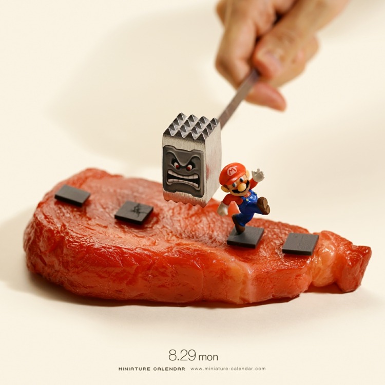 projekt miniatyrkalender små dioramor stekköttsmörjare