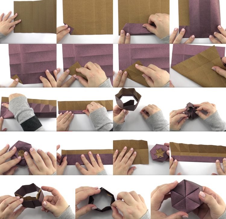 Ringförpackning tinker origami box vikningsinstruktioner