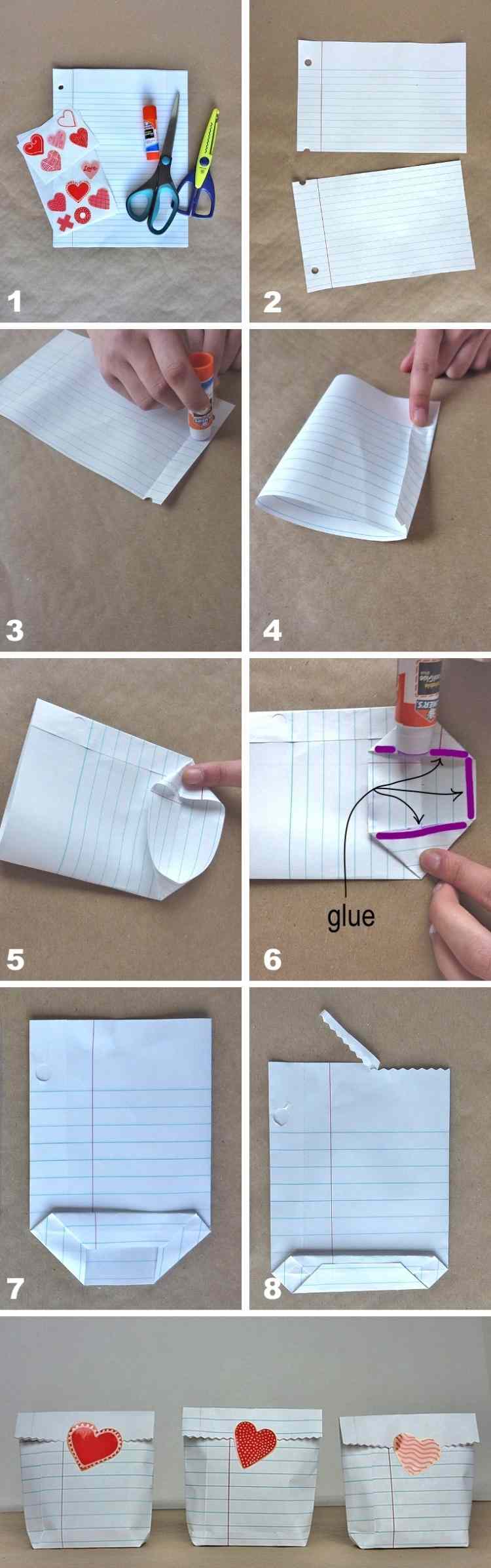 små-gåva-inslagning-ark-papper-påse-gör