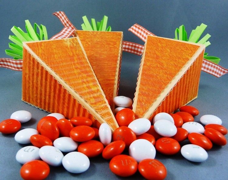 Påskgåvor pyssla väska-orange-färgade wellpapp godis