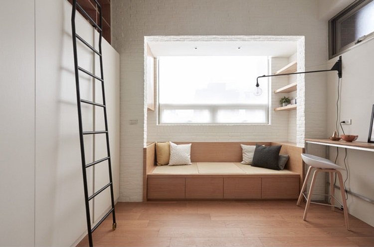 Ställ in små rum-ett-rums-lägenhet-soffa-fönstervägg