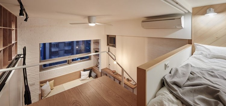 inredning-små-rum-ett-rum-lägenhet-sov-säng-rum-höjd-konstruktion
